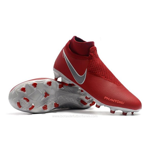 Nike Phantom Vision Elite DF FG Rojo Plata